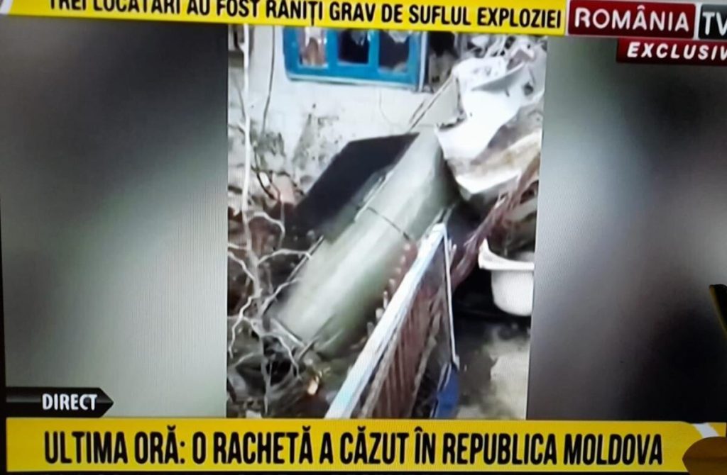 O rachetă a cazut în Republica Moldova. Alertă la Chișinău – Foto