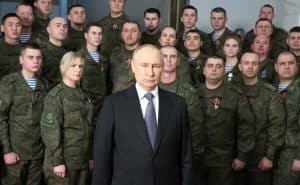 Putin, înconjurat de soldați, în mesajul său din noaptea de Revelion: Un an al unor evenimente cu adevărat schimbătoare, fatidice