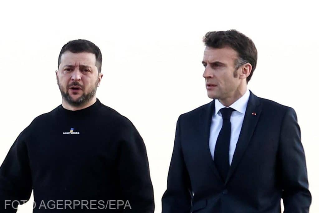 Macron îl asigură pe Zelenski că îi va sprijini planul