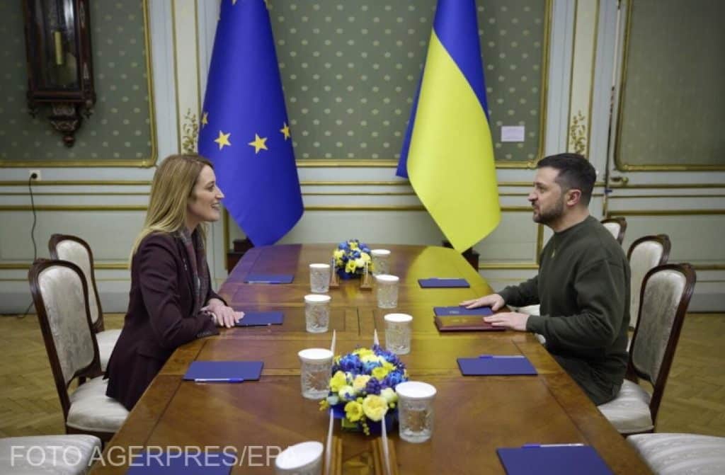 Zelenski, întâlnire cu Roberta Metsola. Cei doi speră ca Ucraina să înceapă procedurile de aderare la UE încă din 2023