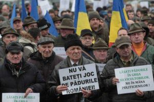 Silvicultorii protestează în fața Camerei Deputaţilor, faţă de tentativa de „privatizare” a pădurilor – 60m.ro