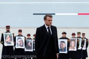Ceremonie pentru victimele franceze ale atacurilor Hamas. Președintele Emmanuel Macron a ținut un discurs – FOTO
