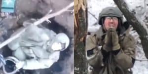 Imagini virale cu militari ruși care se închină și se roagă înainte să fie loviți de dronele ucrainene / video