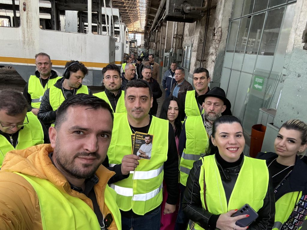 George Simion, în vizită la Depoul Dudești pentru a discuta despre problemele angajaților STB – 60m.ro