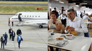 Tupeu de borfaș PSD: Marcel Ciolacu a zburat cu un avion de lux la Baia Mare, apoi a mâncat la cantina populară alături de muncitori – 60m.ro