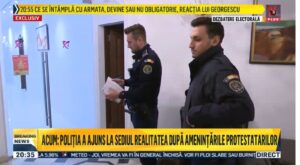 Poliția a venit la sediul Realitatea PLUS, după ce protestatarii anti-Georgescu ar fi amenințat postul TV