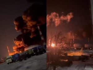 Ucraina a lansat un ”atac în masă” cu drone în Rusia. Un depozit de combustibil a fost vizat – VIDEO