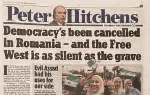 Unul dintre cei mai respectați jurnaliști britanici în viață, Peter Hitchens: Democrația a fost anulată în România și vestul e tăcut ca un mormânt – 60m.ro