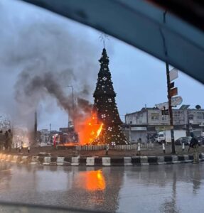 Bradul de Crăciun, motiv de nemulțumire în Damasc. Sute de creștini au ieșit în stradă