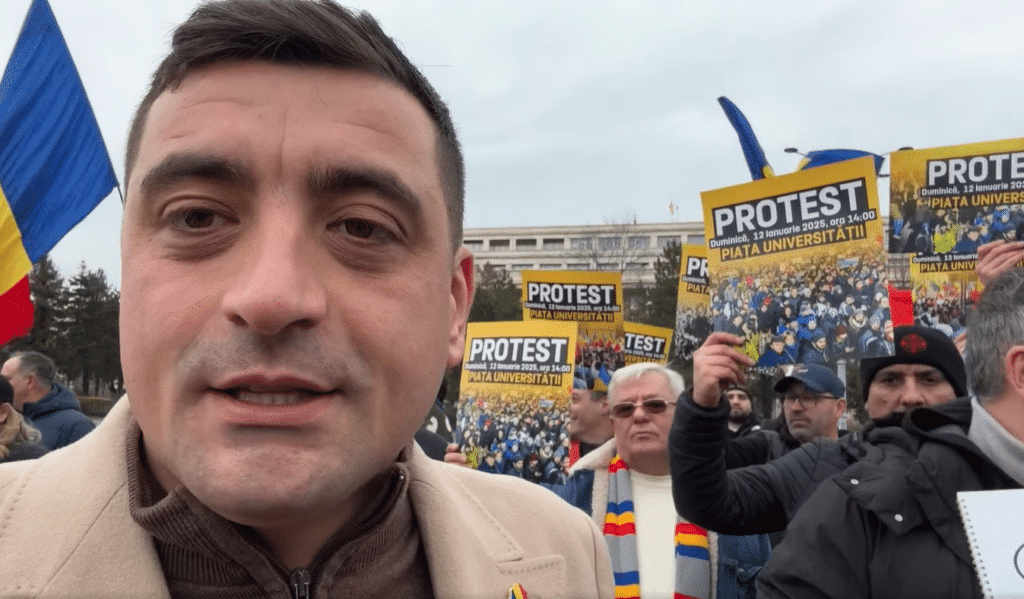 George Simion (AUR), în Piața Victoriei: Alegerile trebuie reluate cu turul II – 60m.ro