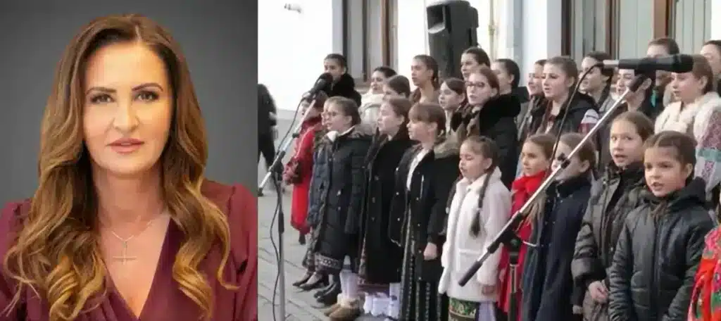 FOTO Ca pe timpul răposatului: Copii ținuți la -2 grade ca să-i cânte ministrului Culturii – 60m.ro