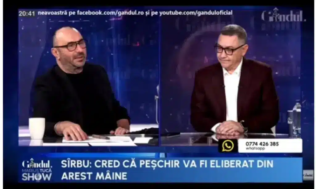 VIDEO Schimb incendiar de replici între Marius Tucă și Victor Ponta: Ești absolut penibil, Victore! – 60m.ro